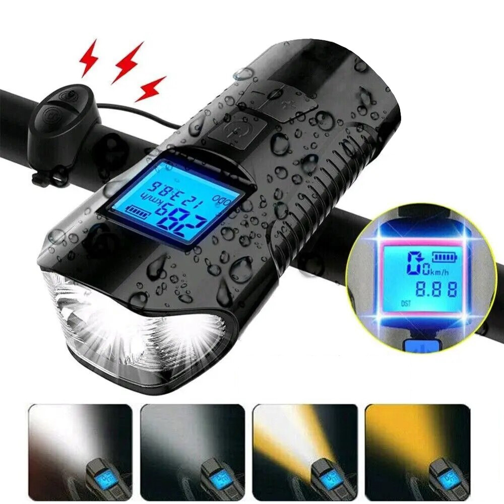 Велофара з комп'ютером та сигналом XA-585-T6+2LED, від USB