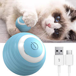 Іграшка м'яч, що обертається для котів 4,3 см, PetGravity, Блакитний