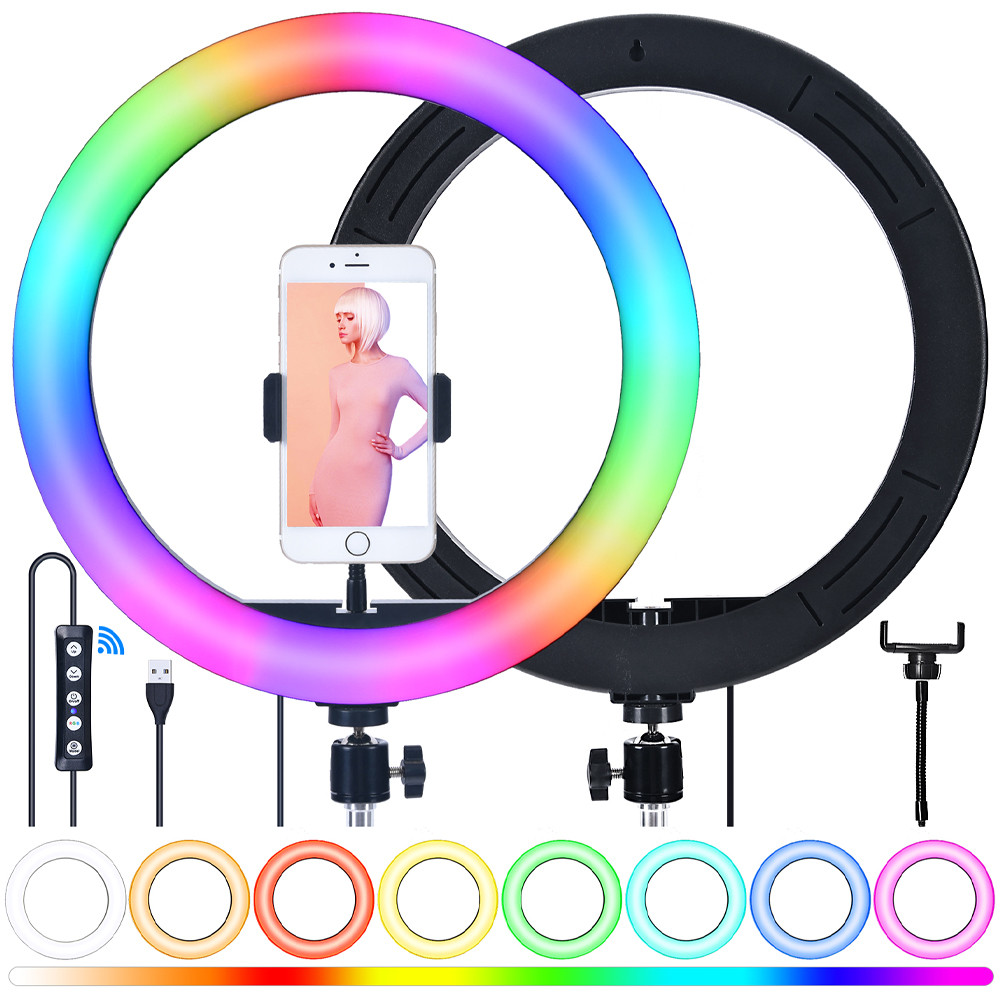 Кільцева LED лампа MJ33, 33 см, RGB