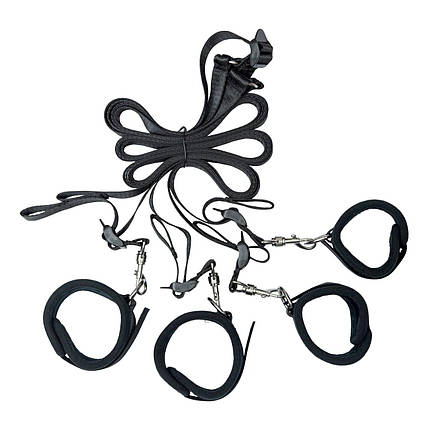 Розтяжка на ліжко Punishment — 5-Piece Bed Restraint Kit — Black, фото 1
