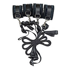 Розтяжка на ліжко Punishment — 5-Piece Bed Restraint Kit — Black, фото 2