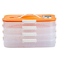 Контейнер для заморожування та зберігання продуктів 4-ярусний у холодильнику 16.5 см Помаранчевий HP50656P