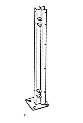 Стійка дверна кутова під петлі права 1000 мм., фото 1