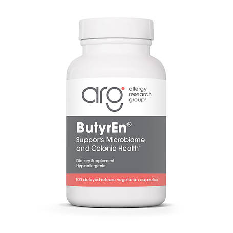 Масляна кислота (бутират кальцію і магнію), ButyrEn, Allergy Research Group, 100 шлунково-резистентних таблеток, фото 1