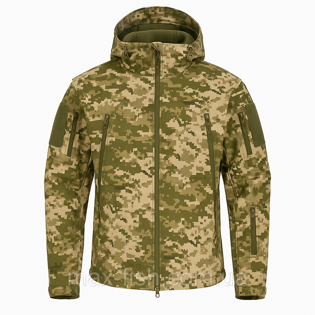 Тактична куртка Storm Soft Shell на флісі Піксель Pixel Софтшелл Розмір М