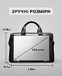 Чоловіча сумка для ноутбука й документів чорна SK N76955, фото 5