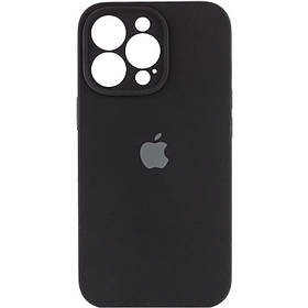 Силіконовий чохол для iPhone 14 Pro - Full Camera з мікрофіброю (Лого), Black