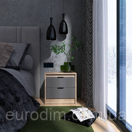 Тумба приліжкова Еверест Сіті-450 45,2х38х44,2 см Дуб сонома/Графіт (DTM-071089), фото 1