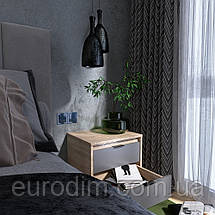 Тумба приліжкова Еверест Сіті-450 45,2х38х44,2 см Дуб сонома/Графіт (DTM-071089), фото 5