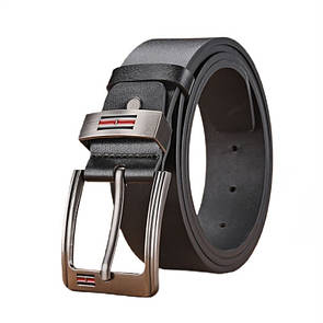 Чоловічий ремінь на кожен день Leros чорного кольору