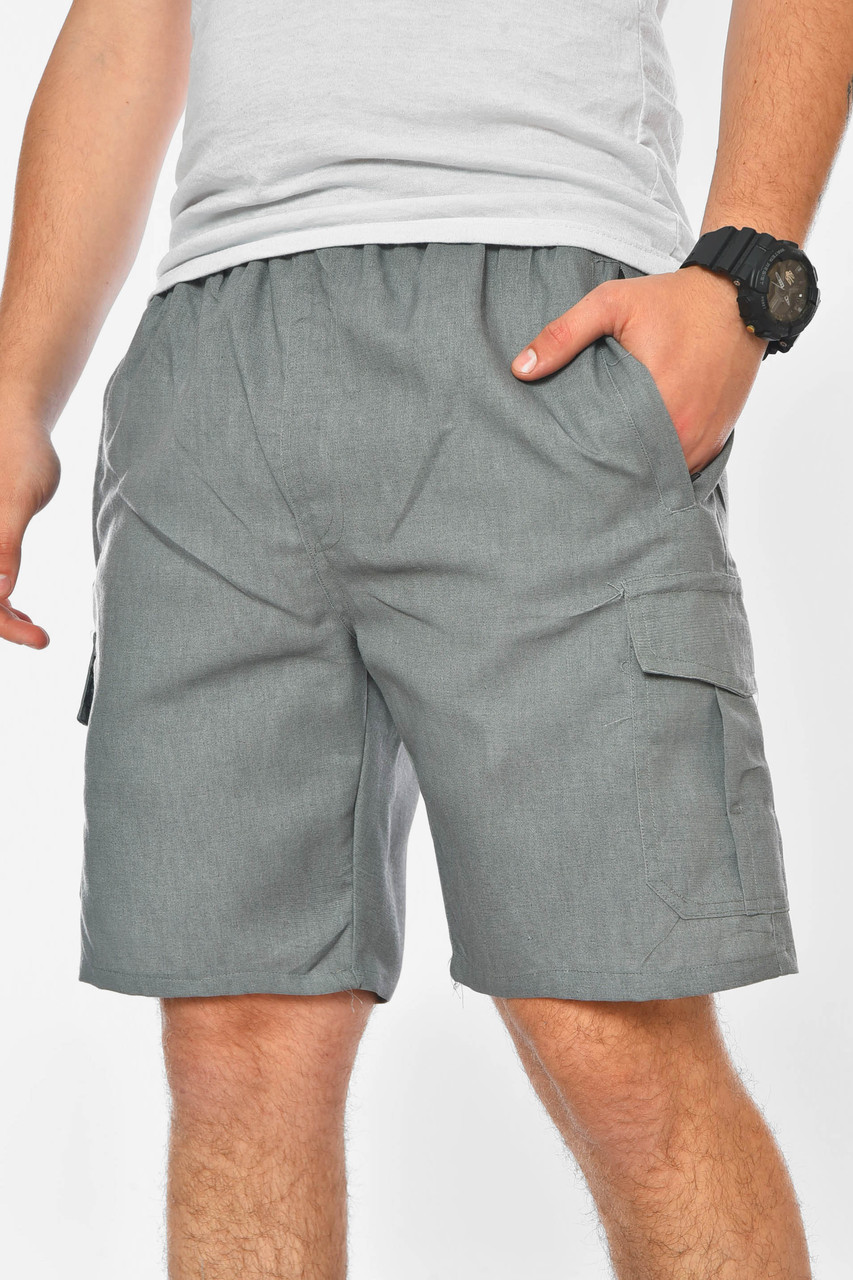 Шорти чоловічі однотонні сірого кольору р.3XL 200202M, фото 1