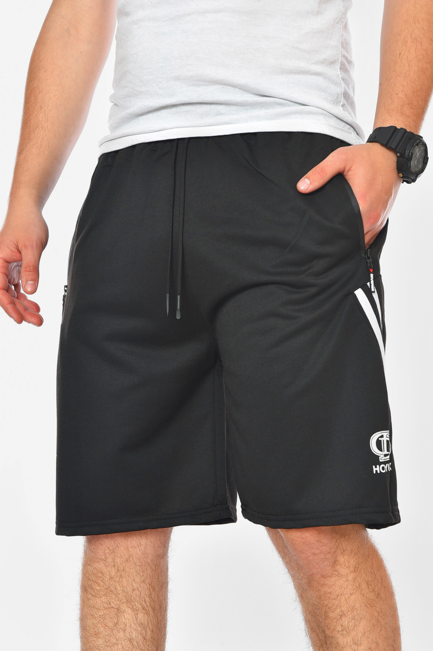 Шорти чоловічі однотонні чорного кольору р.4XL 200671M, фото 1