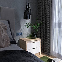 Тумба приліжкова Еверест Сіті-450 45,2х38х44,2 см Дуб сонома/Білий (DTM-071090), фото 3