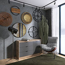 Комод із дверима та 3-ма шухлядами Еверест Сіті-1150 115,2х38х74,6 Дуб сонома/Графіт (DTM-071099), фото 2