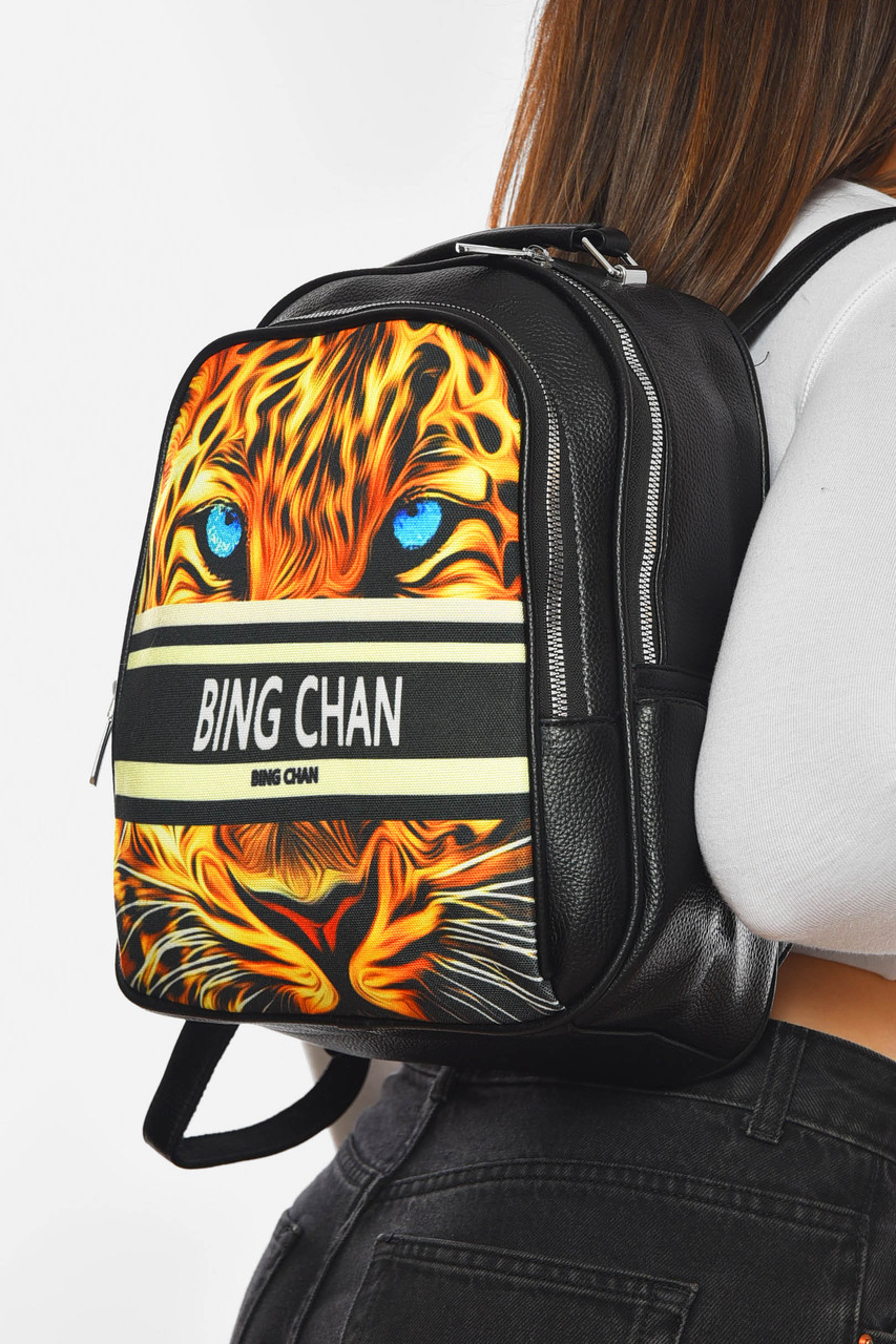 Рюкзак жіночий з екошкіри чорного кольору 201254P, фото 1