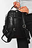 Рюкзак жіночий з екошкіри чорного кольору 201254P, фото 3