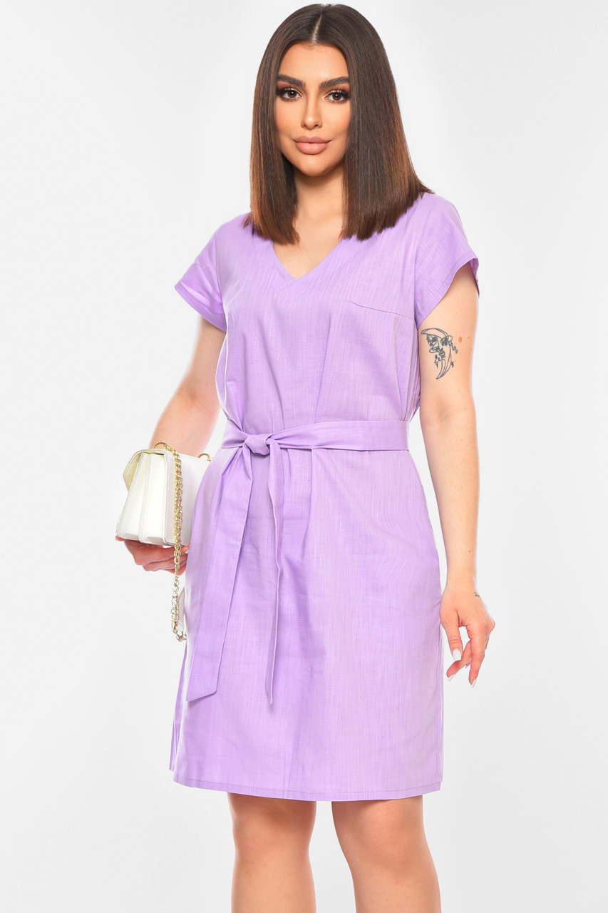 Сукня жіноча однотонна світло-бузкового кольору 201125S, фото 1