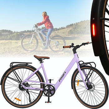 Електровелосипед на 350 Вт з 28 дюймовими колесами та алюмінієвою 19" рамі PROFI MEB 700C NOVA-5 Бузковий мат