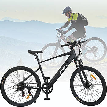 Електровелосипед на 350 Вт з алюмінієвою 19" рамою та 27.5 дюймовими колесами PROFI MEB 275 SWIFT-1 Чорний мат