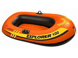 Човен EXPLORER 147х84х36см помаранчевий 6 одномісний до 55кг арт.58329 ТМ INTEX