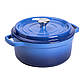 Каструля чавунна емальована 3 л з кришкою Ø24 см Синя HP-1-3BL, фото 2