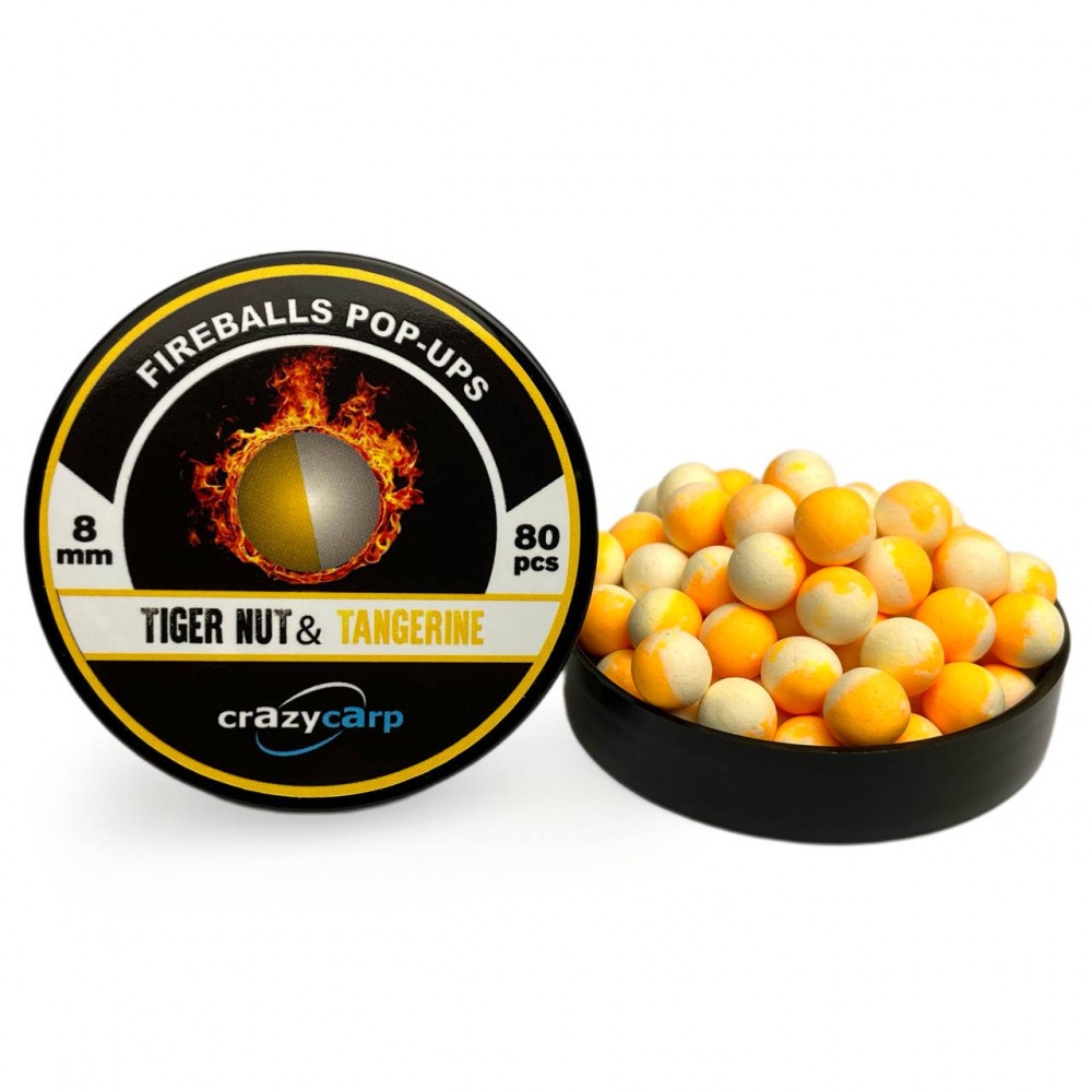 Плаваючі бойли Crazy Carp Fireballs Pop-ups Tiger Nut&Tangerine 8мм
