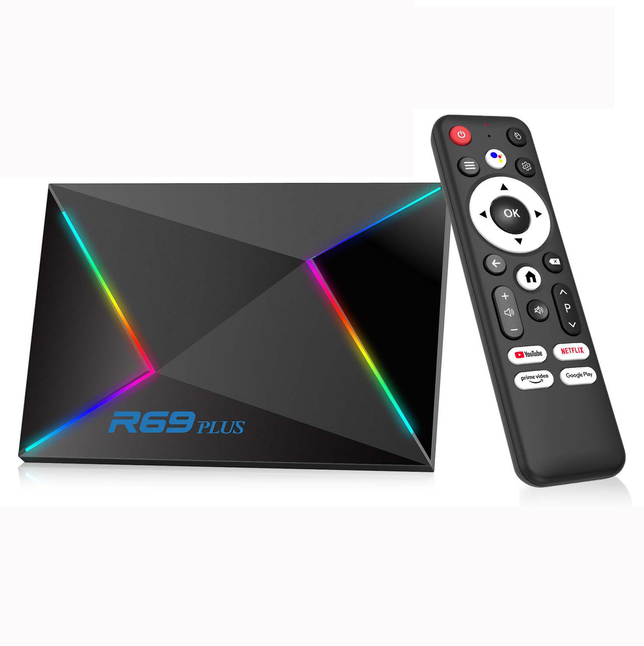 Смарт ТВ Приставка R69 Plus 4/64 ГБ, Allwinner H728, Android 14, WiFi6, LAN 1 Гб