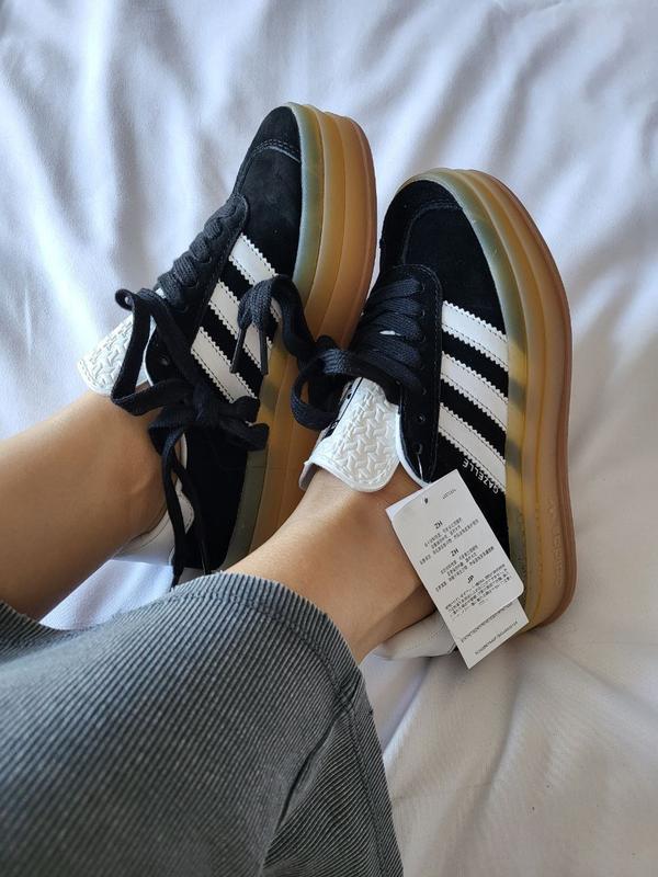 Жіночі замшеві кросівки Adidas Gazelle Black/Чорні, весна літо, фото 1