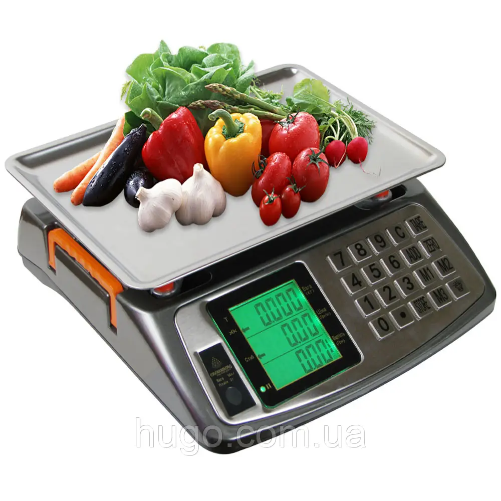 Настільні торгові ваги 50 кг (мережа/акумулятор) / Ваги електронні / Ваги для торгівлі, фото 1