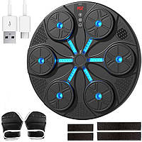 Настінний боксерський тренажер з рукавичками 35x35см / Музична боксерська мішень / Тренажер для боксу