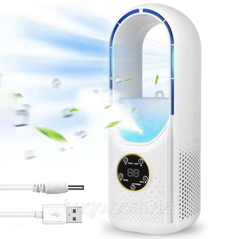 Настільний міні-вентилятор зі зволоженням та USB-підсвічуванням / Портативний кондиціонер / Міні вентилятор, фото 1