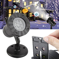 Лазерний проектор для вулиці з 12 насадками / Проектор лазерний / Новорічний проектор