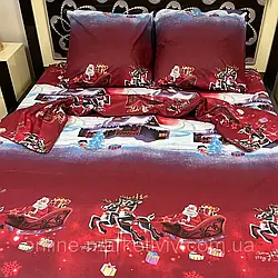 Комплект постільних речей Бязь Сімейний 2шт 150x215, наволочки 70х70 / Новорічна постільна білизна