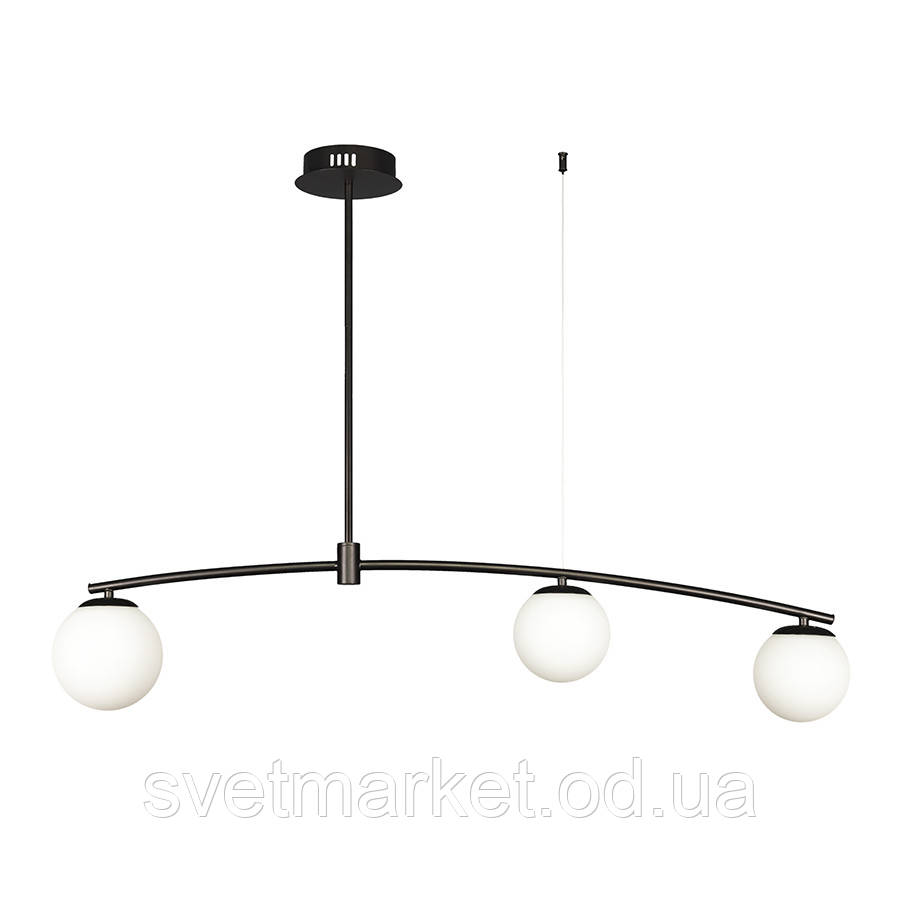 Яскрава стельова люстра 7529827-3 BK+WH, фото 1