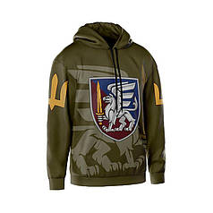 Худі чоловіче з принтом «81-ша окрема аеромобільна бригада. Воїн Свободи» хакі