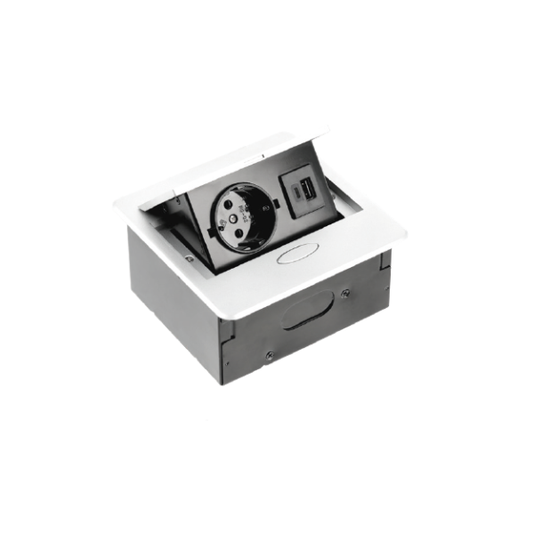 Подовжувач GTV AVARO 3500W SCHUKO + USB + TYPE-C 1 шт. дріт 1,5 м IP20 Білий