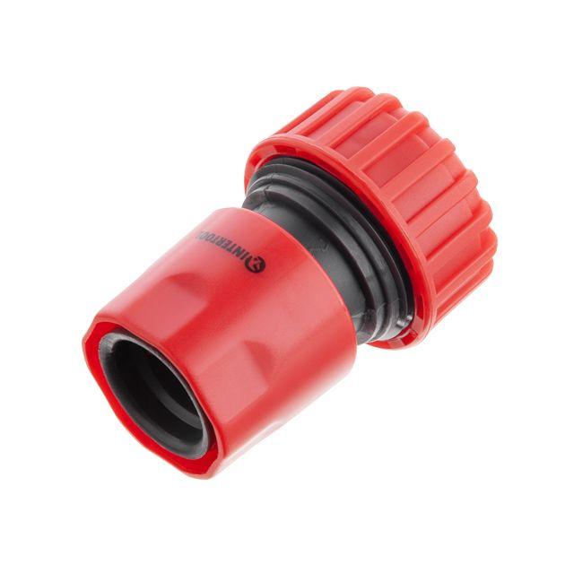 Конектор 1/2" с аквостопом для шланга 3/4" INTERTOOL GE-1020