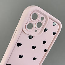 Чохол для Apple iPhone 11 Pro чохол з високими бортами з сердечками на телефон айфон 11 про рожевий q06e, фото 3