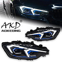 Світлодіодні передні фари з лінзами проектора Angel Eyes для BMW F30/F31 3 серії (2012–2019), 318i/320i/325i/328i/330i/335i, DRL