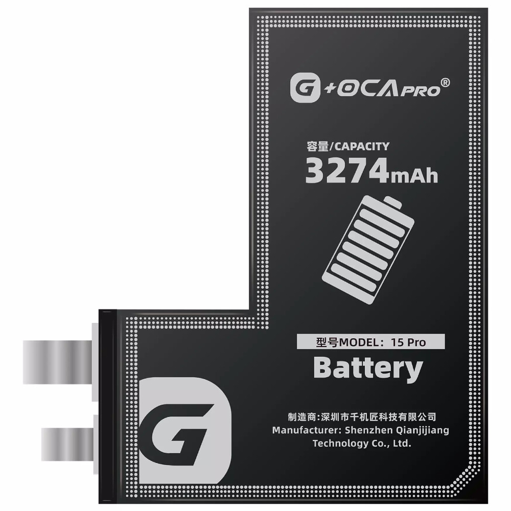 Акумулятор iPhone 15 Pro 3274mAh, без контролера, оригінал G+OCA PRo, фото 1