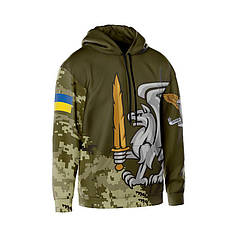 Худі чоловіче з принтом «81-ша окрема аеромобільна бригада. Сталевий грифон» принт 2