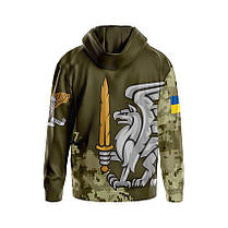 Худі чоловіче з принтом «81-ша окрема аеромобільна бригада. Сталевий грифон» принт 2, фото 2