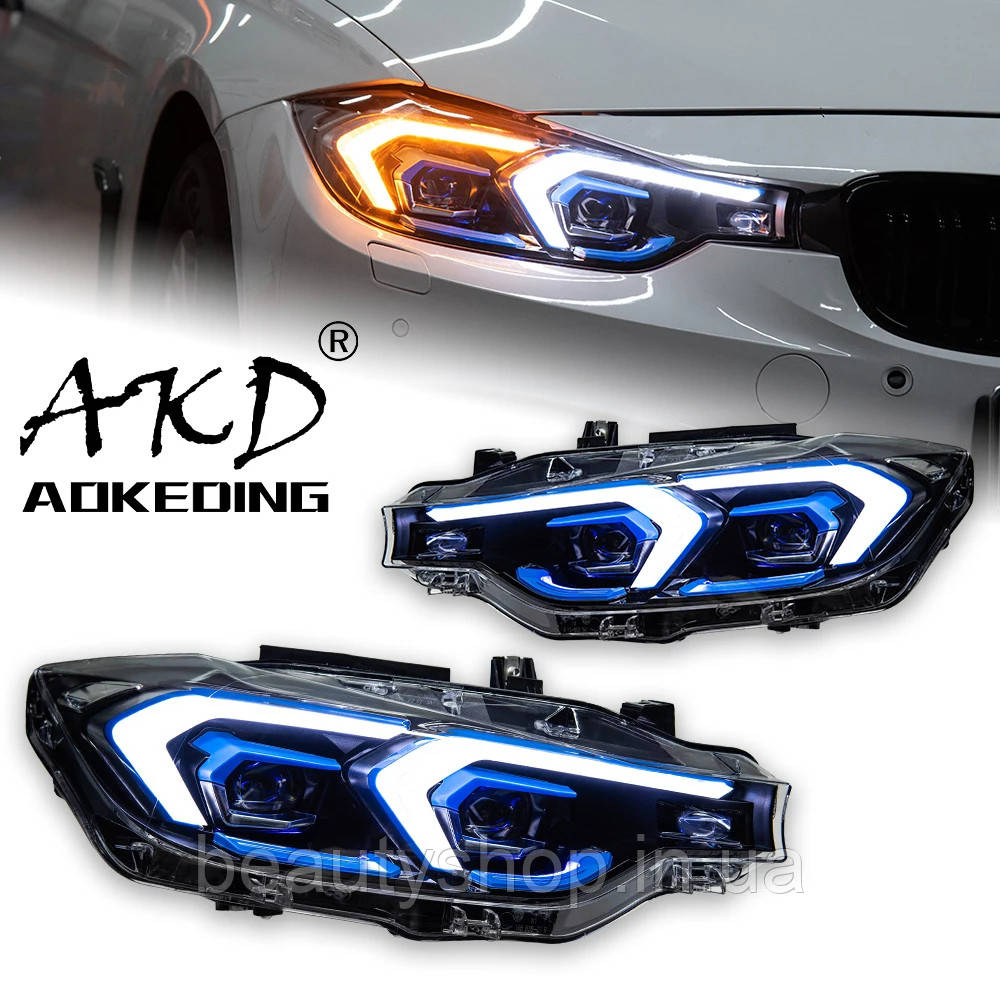 Світлодіодні передні фари з лінзами та Angel Eyes для BMW F30/F31 3 серії (2012–2018), 318i/320i/325i/328i/330i/335i, DRL
