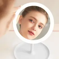 Косметичне дзеркало з LED-підсвіткою З яскравою льодом підсвіткою, вбудованим акумулятором, біле YU227, фото 4