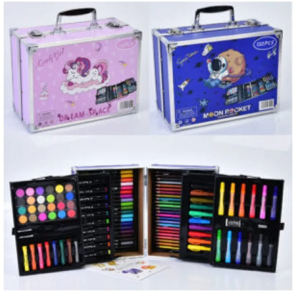 Детский набор для рисования и творчества в двухъярусном чемоданчике 133 предмета YU227 - фото 1 - id-p2590678495