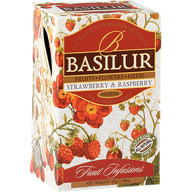 Фруктовий чай Basilur Полуниця і малина колекція Фруктові коктейлі пакетований 25х1,8г