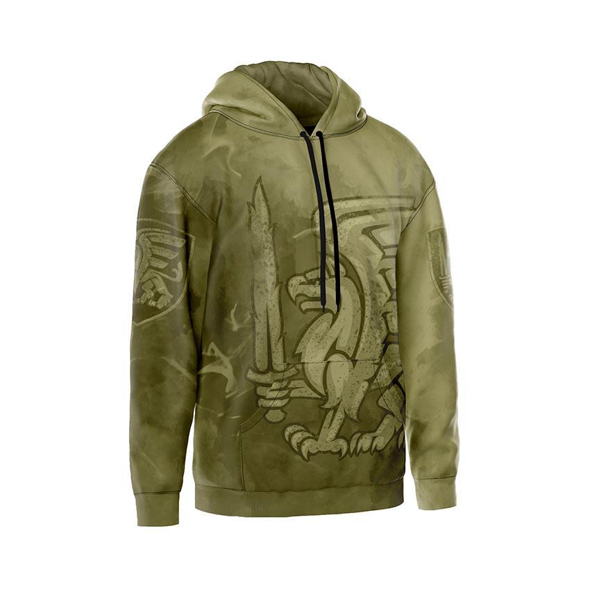 Худі чоловіче з принтом «81-ша окрема аеромобільна бригада. Захисник Вітчизни» принт 1