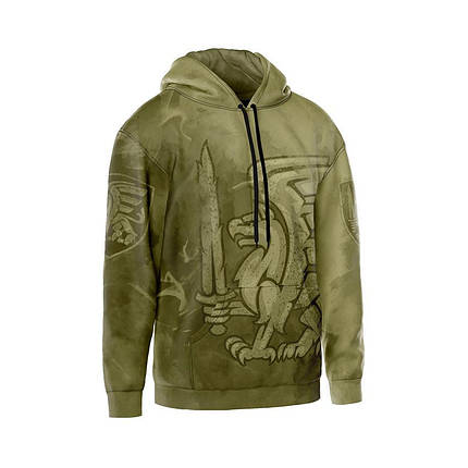 Худі чоловіче з принтом «81-ша окрема аеромобільна бригада. Захисник Вітчизни» принт 1, фото 1