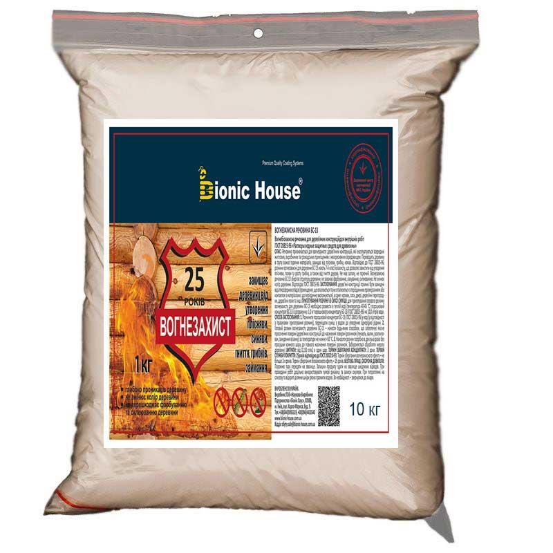 Вогнезахисна суха суміш БС-13 концентрат 1:10, TM Bionic-House (10 кг, красний), фото 1
