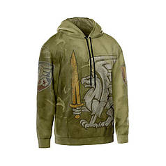 Худі чоловіче з принтом «81-ша окрема аеромобільна бригада. Захисник Вітчизни» принт 2